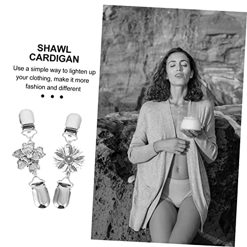 Hemobllo 2 Stück Vintage Shawl Clips aus Klassische Brosche für Damen Vielseitiger Schal und Pulloverclip Schützt vor Sichtbarkeit Modisches Accessoire für Strickjacken und Kleidung von Hemobllo