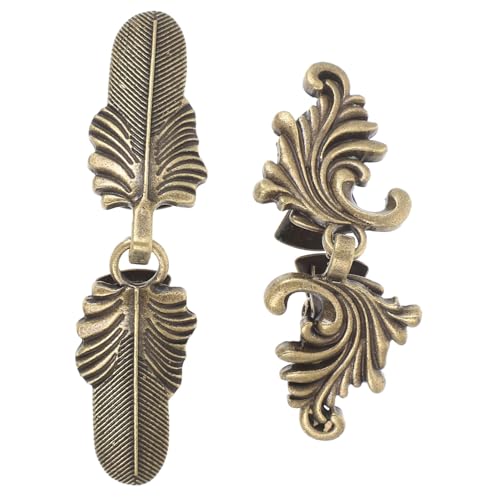 Hemobllo 2 Stück Vintage Strickjacken Clips Metall Schalclip Cardigan Verschluss mit Retro Blumen und Federdesign für Damen Pullover Dekorationen Langlebig und Elegant von Hemobllo