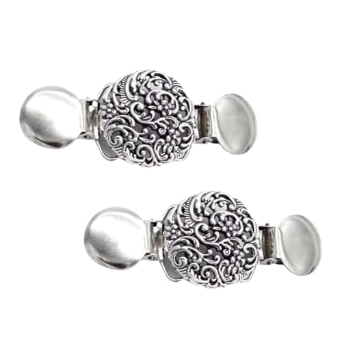 Hemobllo 2 Stück Vintage Strickjacken Clips Retro Brosche mit Blumenmuster Sweater Shawl Clips für Damen Vielseitig Einsetzbar an Cardigan Schal Kleid und Bluse Einfach zu Befestigen von Hemobllo