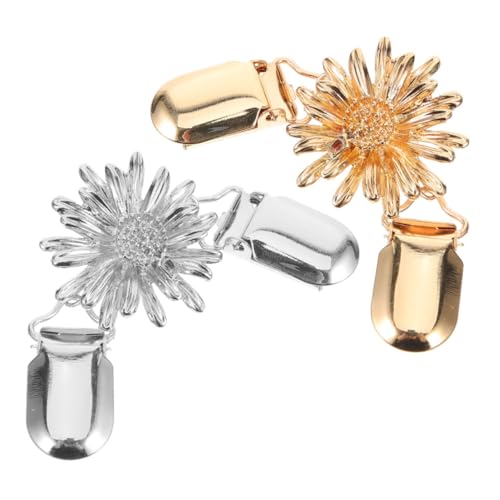 Hemobllo 2 Stück Vintage Strickjackenclip mit Blumenmotiv Leichter Metall Cardigan Broschenclip Vielseitige Cloak Schließe für Damen Modischer Schal und Pulloverhalter Langlebiges von Hemobllo