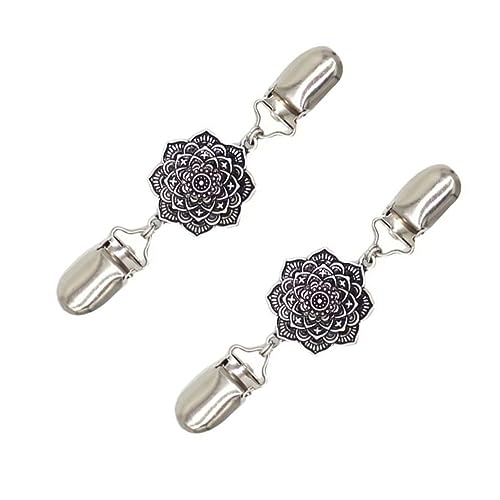 Hemobllo 2 Stück Vintage Sweater Schalclip aus Metall Teiliges Retro Cardigan Clips für Damen Sicherer Halt Verrutschen Broschen für Strickjacken und Schals Stilvolle Kleidung Accessoires von Hemobllo