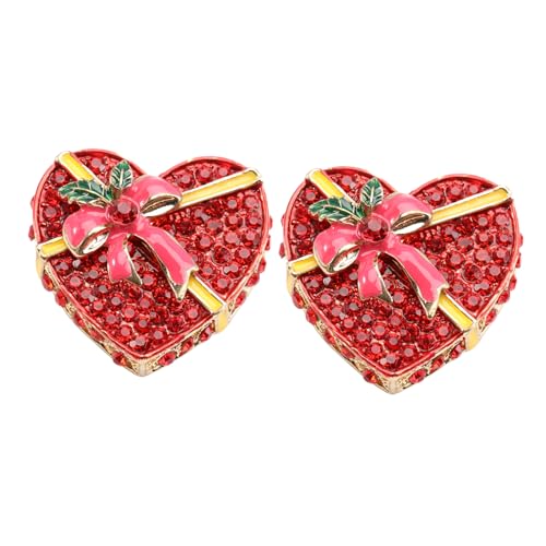 Hemobllo 2 Stück Weihnachtsbrosche aus Legierung Herz Anstecknadel mit Feinem Corsage für Kleidung Langlebiges Accessoire mit Festlichem Design Tragbar von Hemobllo