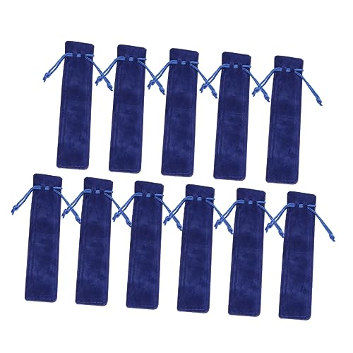 Hemobllo 20 Stück Kordelzug Stiftbeutel aus Beidseitigem Dickem Samt Tragbare Robuste Schreibgerätehüllen in Blau Kompakte Federmäppchen für Schule Büro und Geschenkidee von Hemobllo