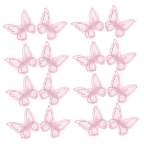 Hemobllo 20 Stück Teiliges Gestickte Schmetterlings Haarclips Damen Doppellagige Haarklammern für Vielseitige Frisuren Stickerei Eleganter Hochzeit Haarschmuck Tragbar und Modisch Rosa von Hemobllo