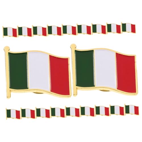 Hemobllo 20 Stück Teiliges Italien Flaggen Metall Anstecknadel Robuste Eisenbrosche mit Feiner Verarbeitung Vielseitiger Modischer Anstecker für Kleidung Taschen Accessoires für Fans und von Hemobllo
