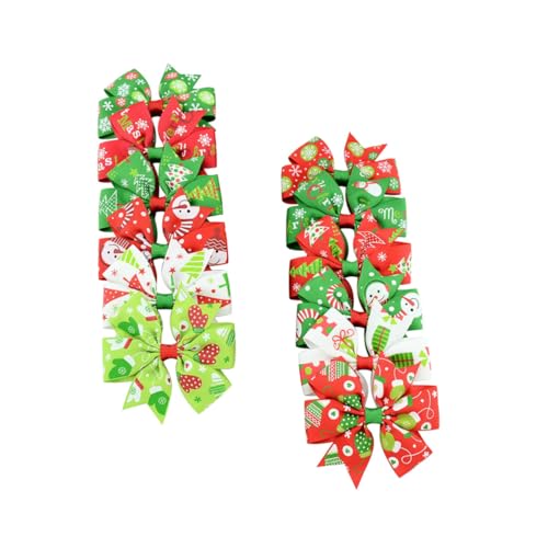 Hemobllo 24 Stück Teiliges Weihnachts Haarspangen für Mädchen Niedliche Schleifen Haarclips mit Festlichem Design Langlebig und Bruchsicher als Haarschmuck für Junge Mädchen und Teenager von Hemobllo