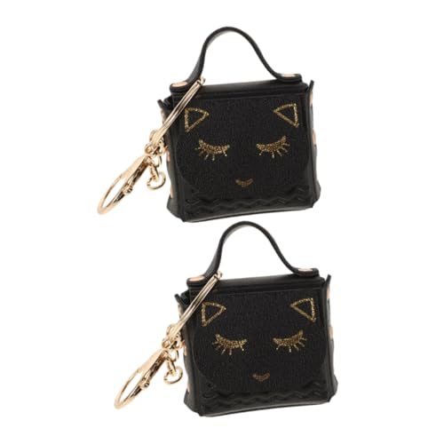 Hemobllo 2stücke Katze Schlüsselanhänger Tasche Mini Geldbörse Anhänger Münzbeutel Schlüsselanhänger Aus Zinklegierung Und Pu Für Täglichen Gebrauch Und Reisen von Hemobllo