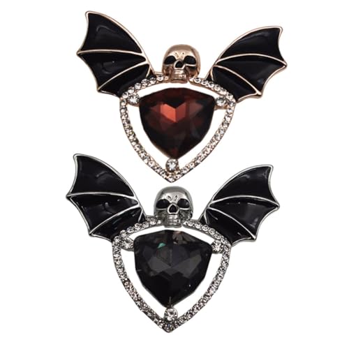 Hemobllo 2Stücke Gothic Fledermaus Brosche für Damen Einzigartige Halloween Accessoires Vielseitig Tragbar Krawattenklammer oder Modepin Langlebige Ergänzung von Hemobllo