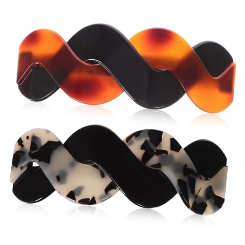 Hemobllo 2 Stück Flache Haarspangen für Dickes Haar Langlebig Rutschfest Bequemer Haaraccessoires für Frauen Hoch Runter Frisuren von Hemobllo