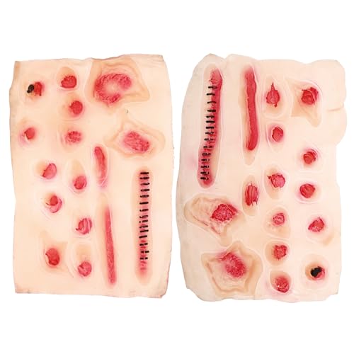 Hemobllo 2stücke Fake Wunden Aufkleber Realistische Narben Sticker Für Halloween Cosplay Theater Einfache Anwendung Vielseitige Nutzung Für Gruselige Kostüme von Hemobllo