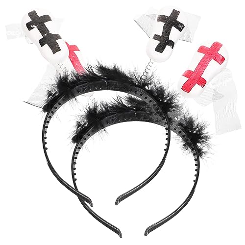 Hemobllo 2Stücke Halloween Stirnbänder für Grabstein Haarschmuck Langlebige Kostüm Requisiten für Halloween Partys Sicher Farbenfroh für Unvergessliche mit Familie von Hemobllo