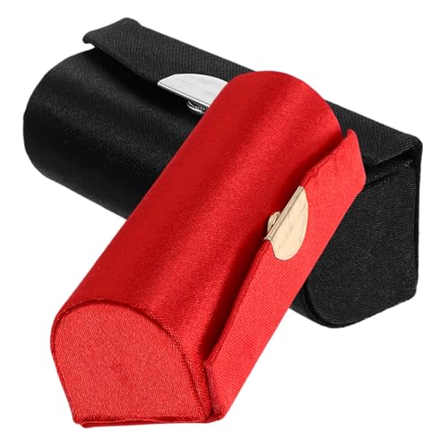 Hemobllo 2Stücke Lippenstiftetui aus Vintage Seide mit Spiegel Kompakter Lippenstift Organizer für Reisen Damen Kosmetikset für Verschiedene Anlässe Rot Hemobllo 2Stücke Lippenstiftetui aus Vintage Seide mit Spiegel Kompakter Lippenstift Organizer für Reisen Damen Kosmetikset für Verschiedene Anlässe Rot von Hemobllo