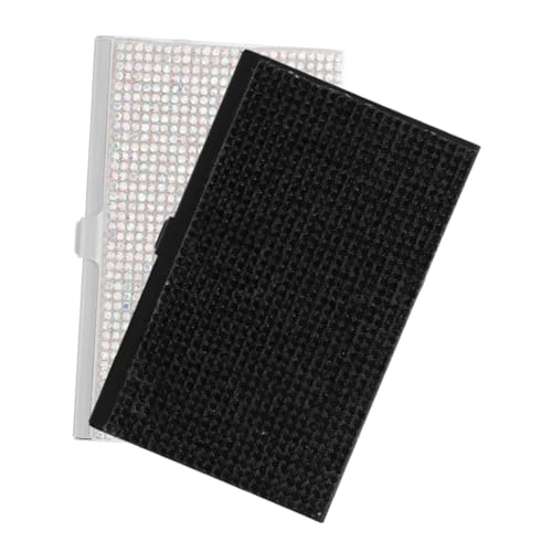 Hemobllo 2Stücke Strass Visitenkartenhalter aus Aluminiumlegierung Eleganter Kartenetui für Büro und Veranstaltungen Ultraschlankes Design Robuster Kartenaufbewahrer mit Stil von Hemobllo