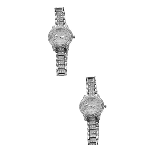 Hemobllo 2stücke Stylische Herren Armbanduhr Aus Edelstahl Mit Römischen Ziffern Modische Quarzuhr Für Männer Für Business Und Freizeit Langlebig Und Präzise von Hemobllo