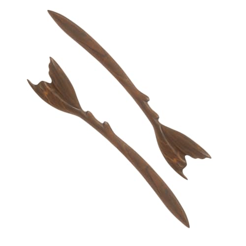 Hemobllo 2stücke Chinesisches Grünes Sandelholz-haarstäbchen Mit Fischschwanz-design Haarnadeln Aus Holz Für Dutts Vintage-haaraccessoires Für Frauen von Hemobllo