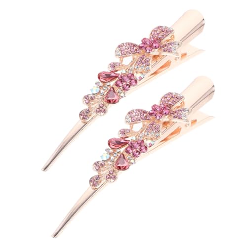 Hemobllo 2stücke Krokodilklemmen Glitzersteinen Dekorative Haarspangen Für Damen Rutschfeste Alligator-haarnadeln Haarstyling-tool Für Frauen Und Mädchen von Hemobllo