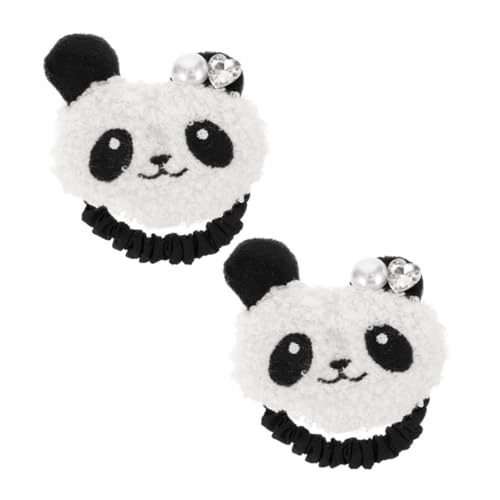 Hemobllo 2stücke Panda Haargummis Elastische Haarschmuck Für Mädchen Cartoon Haarseil Haltbare Pferdeschwanzhalter Leichte Reise Accessoires von Hemobllo