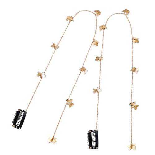 Hemobllo 2stücke Schmetterling Haarkette Für Zöpfe Haarschmuck Für Mädchen Zopfschmuck Aus Metall Dekorative Haar-accessoires Für Partys Und Hochzeiten von Hemobllo
