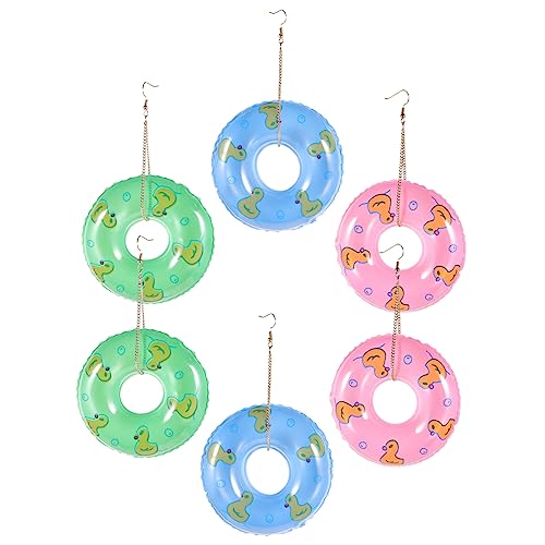 Hemobllo 3 Paare Schwimmring Ohrringe Kunststoff Resin Sommer Schmuck für Frauen Leicht Punk Statement Tropfen Ohrringe Freundinnen Strand Party Accessoire von Hemobllo