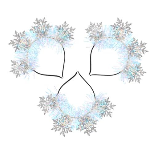 Hemobllo 3 Stck Glitzerndes Schneeflocken Stirnband Teiliges Weihnachts Haarschmuck für Frauen und Mädchen Festlicher Haarkranz mit Funkelnden Dekorelementen Langlebig und Modisch für von Hemobllo