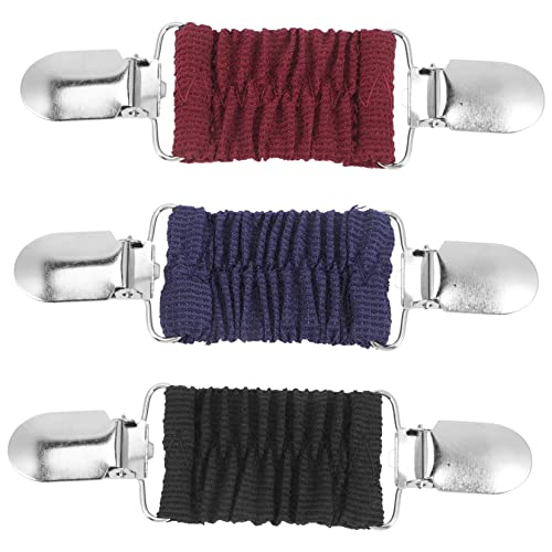 Hemobllo 3 Stück Elastische Strickjacken Clips aus Legierung Sichere Pullover Clips für Damen in Schwarz und Weinrot Schmuckklammern für Kleidung von Hemobllo