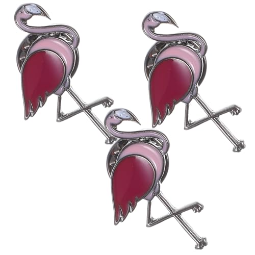 Hemobllo 3 Stück Flamingo Brosche aus Langlebiger Legierung Modisches Tier Design Leichte Anstecknadeln für Damen Eleganter Schmuck für Kleidung Taschen und Accessoires von Hemobllo