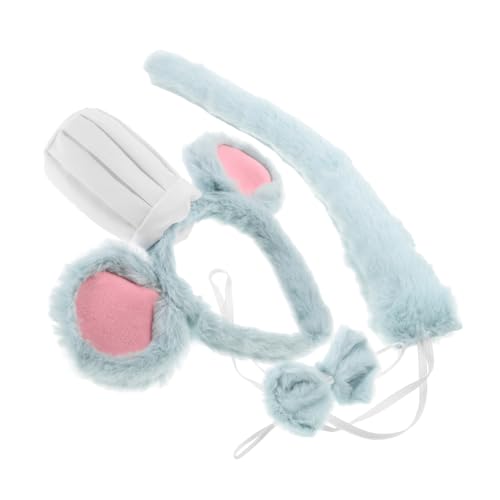 Hemobllo 3 Stück Niedliches Teiliges Mäusekostüm Set mit Rattenohren und Fliege Weiches Plüschmaterial Tier Stirnband für Damen für Halloween Cosplay Partys und Verkleidungen von Hemobllo