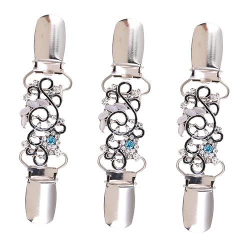 Hemobllo 3 Stück Teiliges Cardigan Clips aus Legiertem mit Funkelnden Strasssteinen Leichte Stabile Kleidungshalter für Pullover Schal und Blusen Accessoires für Damen zur Festen von Hemobllo