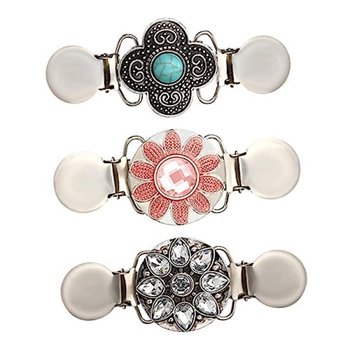 Hemobllo 3 Stück Teiliges Modischer Sicherheitsnadeln Broschen Damen Strickjackenclip Pulloverclip Schmuck Accessoire zum Festigen von Kleidung und Tüchern Geeignet für Frauen und Mädchen von Hemobllo