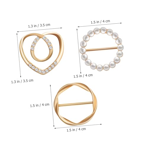 Hemobllo 3 Stück Teiliges Schalring für Damen Schimmernde Schalclips mit Perlen und Herz Strass Design Vielseitige Sichere Halterung für Shirts Schals Hemden und Kleider Einfach von Hemobllo