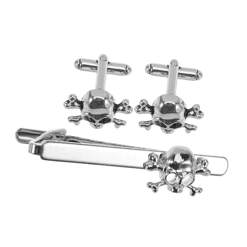 Hemobllo 3 Stück Teiliges Set Krawattenklammer und Manschettenknöpfe für Herren Einzigartiges Design Multifunktionale Accessoires Business und Freizeitkleidung Handpolierte Verarbeitung von Hemobllo