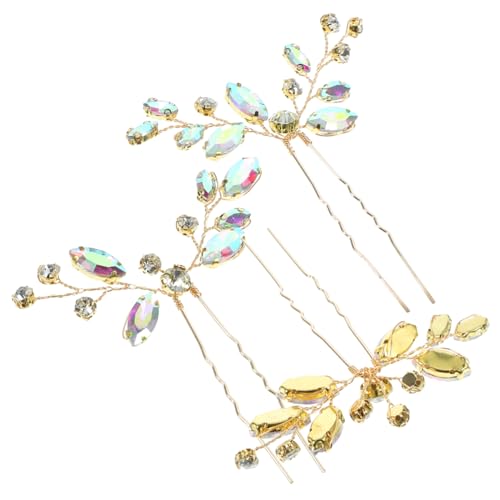 Hemobllo 3 Stück Teiliges Strass Haarnadel Bridal Hair Pieces für Hochzeit Eleganter Haarschmuck Damen Unregelmäßige Haarklammern Brautschmuck Vielseitig für Brautfrisuren und Festliche von Hemobllo