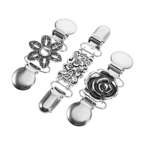 Hemobllo 3 Stück Teiliges Vintage Strickjacken Clips Set aus Metall Vielseitige Schalclips und Cardigan Verschlüsse für Damen Pullover Cinch Clips mit Feiner Gravur und Langlebiger von Hemobllo