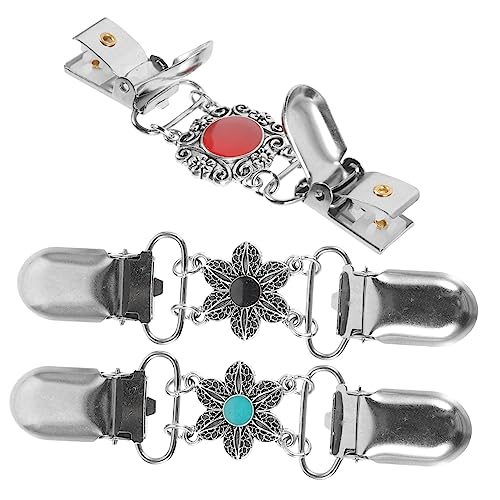 Hemobllo 3 Stück Vintage Sweater Clasps Damen Cardigan Clips für Strickjacken Eleganter Broschen Schalclip Vielseitig Einsetzbar für Pullover Kleider Blusen und Schals Retro Accessoires von Hemobllo
