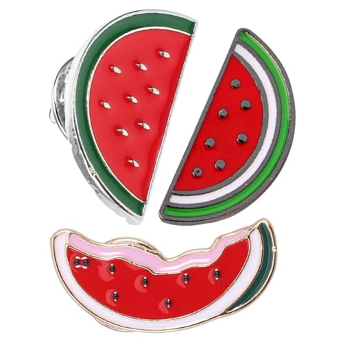 Hemobllo 3 Stück Wassermelonen Broschen Anstecknadeln Cartoon Shawl Clips für Damen Eleganter Schmuck für Kleidung Pullover Schals für Partys und Festliche Anlässe von Hemobllo