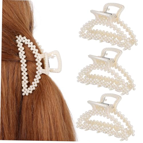 Hemobllo 3stücke Haarklammern Mit Perlen Haarspangen Für Frauen Und Mädchen Haarstyling-accessoires Mit Perlendetails Vielseitig Für Täglichen Gebrauch Und Besondere Anlässe von Hemobllo