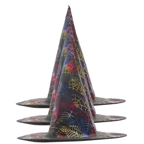 Hemobllo 3Stücke Teiliges Bunter Halloween Hexenhüte mit Krempe Kostümpartys Rollenspiele Festliche Dekorationen Leicht Angenehm von Hemobllo