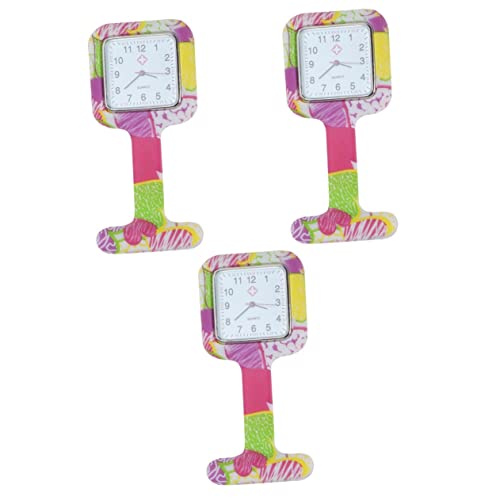 Hemobllo 3st Brustuhr Arztes Hängende Reversuhr -Clip-Uhr Für Studenten Uhr Zweiter Hand Broschen Für Frauen Freizeituhr Pflegeclip von Hemobllo