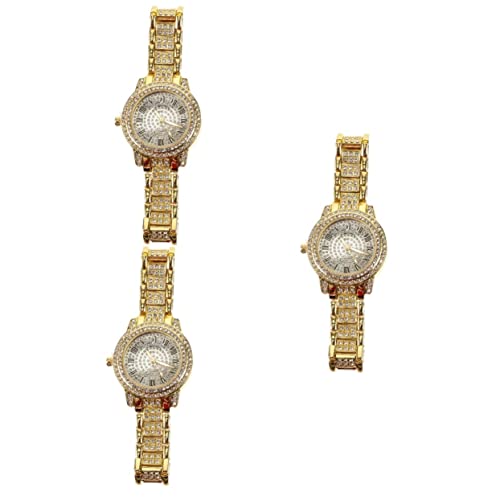 Hemobllo 3 Stücke Elegante Herren Uhr Robuste Diamant Armbanduhr Herren Mode Accessoire Bequeme Passform Papa von Hemobllo