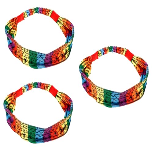 Hemobllo 3stücke Atmungsaktives Elastisches Sport-stirnband Für Schweißresistentes Modisches Fitness-haarband Für Yoga Laufen Workout Und Teiliges Farbenfrohe Designs von Hemobllo