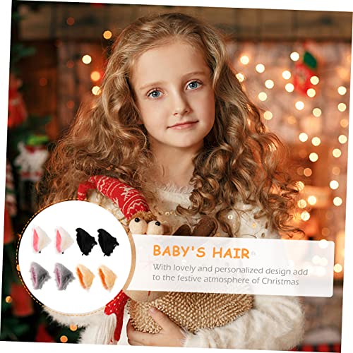 Hemobllo 4 Paare Plüsch Katzenohren Haarklammern Cosplay Haarspangen Weiche Cartoon Haaraccessoires in Hellgrau Beige Leicht für Kostüme und Themenpartys von Hemobllo