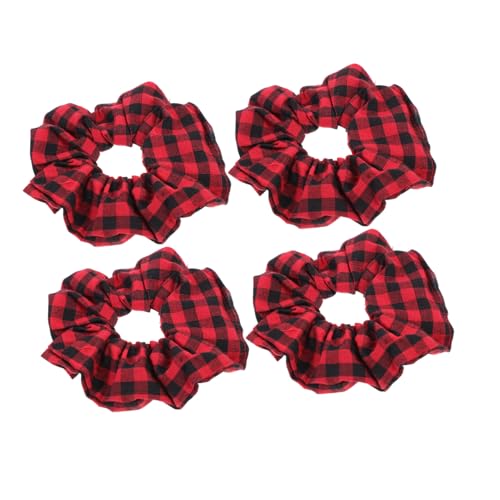 Hemobllo 4 STÜCKE Teiliges Haargummi Weihnachten mit Festlichem Stoffdesign Chic und Bequem Vielseitiger Haarschmuck für Damen Geeignet als Haar und Handgelenksaccessoire Modisch und von Hemobllo