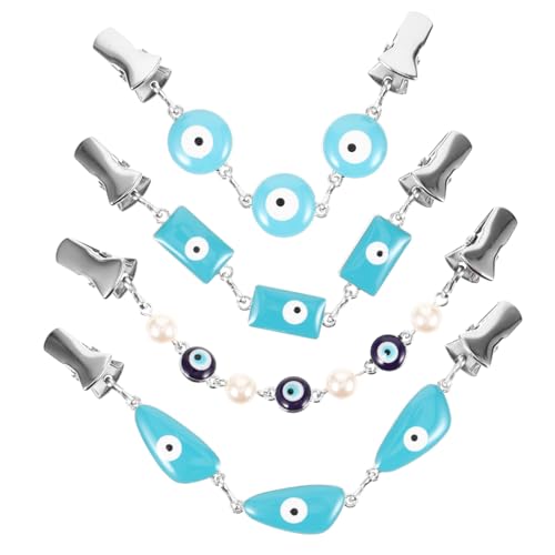 Hemobllo 4 Stck Metal Cardigan Clips mit Evil Eye Design Dekorative Strickjacken und Schal Clips aus Stabilem Metall Einfach Anzubringen Vielseitig für Blusen Kleider Schals und Pullover von Hemobllo