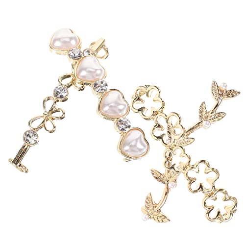 Hemobllo 4 Stck Teiliges Dekorative Schuhclips mit Hohlblüten Design Strass und Perlendekor Schuhanhänger für Sneaker und Freizeitschuhe Wiederverwendbare Charms für Damen und Besondere von Hemobllo