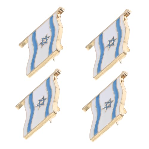 Hemobllo 4 Stück Brosche Anstecknadel Aus Metall Pins Für Rucksäcke Jüdische Anstecknadel Mode Mit Israelischer Flagge Anstecknadel Mit Jüdischer Flagge Israel-pin Legierung von Hemobllo