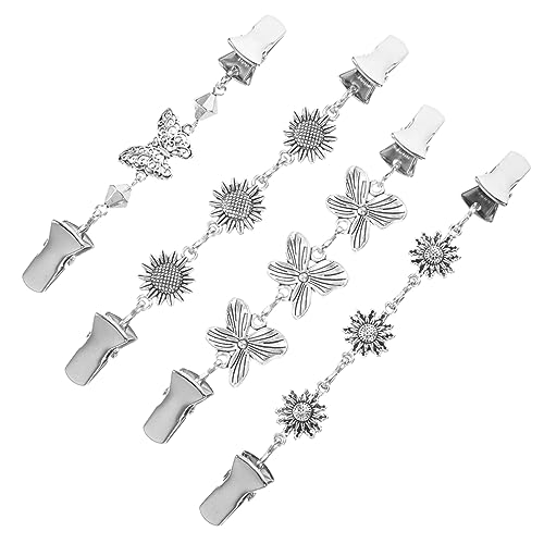 Hemobllo 4 Stück Teiliges Cardigan Clips Damen Pullover Clips Blumen Designs Sonnenblume Schmetterling Vintage Stil Strickjacken Verschluss Sicherheitsnadeln für Kleidung von Hemobllo