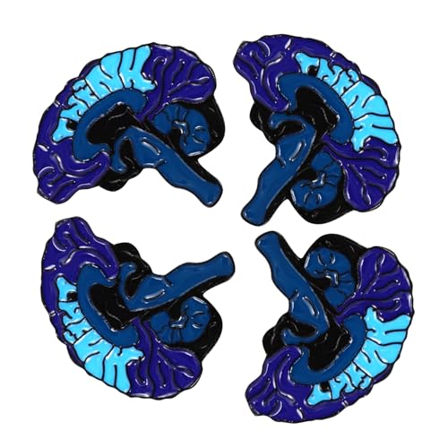 Hemobllo 4 Stück Teiliges Cartoon Broschen Menschlicher Gehirnform Legierungs Anstecknadeln für Kleidung Niedliche Brustnadeln Accessoires für Frauen Auffällige Corsage Blaue Farbe von Hemobllo