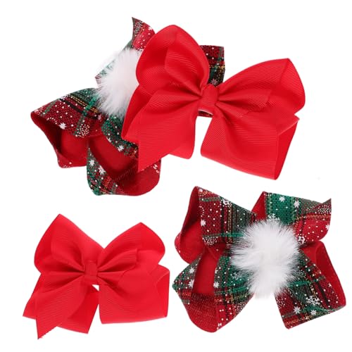 Hemobllo 4 Stück Teiliges Haarschleifen für Mädchen Kleine Rote Schleifen Haarspangen Leichte Langlebige Haarklammern Weihnachtliche Haarschmuck Accessoires für Festliche Anlässe und von Hemobllo