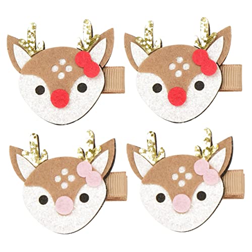 Hemobllo 4 Stück Teiliges Haarspangen Rentiergeweih Haarklammern mit Glitzer Pailletten Weicher Stoffüberzug Sicher und Langlebig Weihnachtlicher Haarschmuck für Mädchen Kostüm Party von Hemobllo