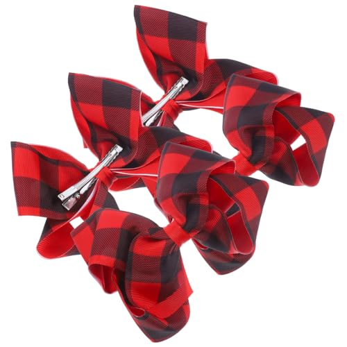 Hemobllo 4 Stück Teiliges Kariertes Haarspangen Damen Schleifen Haarklammern Süße Haarschleifen Weihnachten Mädchen Haar Accessoires von Hemobllo